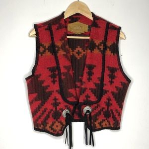 Vintage Woolrich Southwest Native American Pendleton Style Wool Vest